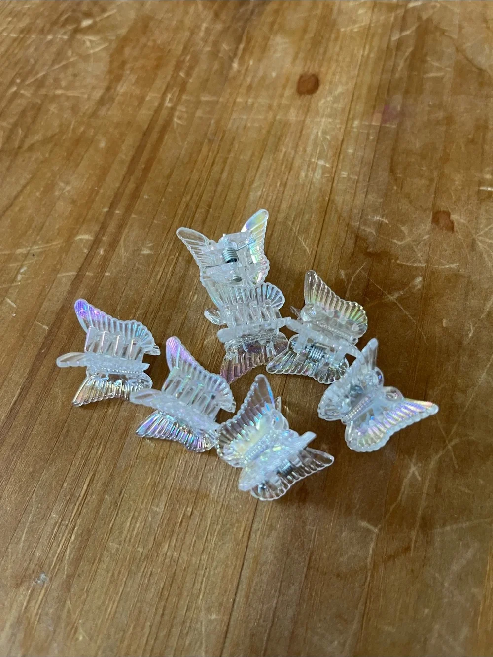 Iridescent Butterfly Hair Claw Clips for Kids - Clear